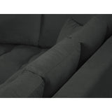 Hastings 5-Sitzer Ecksofa, Linke Seite, aus Samt in Dunkelgrau (Fancy 99), 301x216x75 cm von Cosmopolitan Design – Bild 7