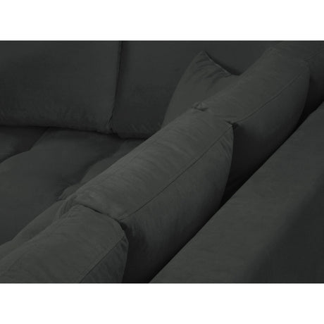 Hastings 5-Sitzer Ecksofa, Linke Seite, aus Samt in Dunkelgrau (Fancy 99), 301x216x75 cm von Cosmopolitan Design – Bild 7