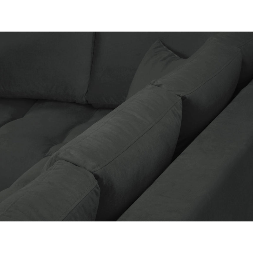 Hastings 5-Sitzer Ecksofa, Linke Seite, aus Samt in Dunkelgrau (Fancy 99), 301x216x75 cm von Cosmopolitan Design – Bild 7
