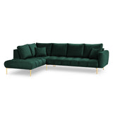 Hastings 5-Sitzer Ecksofa, Linke Seite, aus Samt in Flaschengrün (Fancy 39), 301x216x75 cm von Cosmopolitan Design – Bild 1