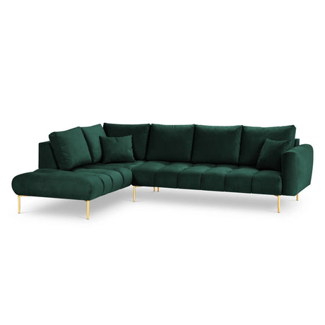 Hastings 5-Sitzer Ecksofa, Linke Seite, aus Samt in Flaschengrün (Fancy 39), 301x216x75 cm von Cosmopolitan Design – Bild 1