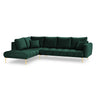 Hastings 5-Sitzer Ecksofa, Linke Seite, aus Samt in Flaschengrün (Fancy 39), 301x216x75 cm von Cosmopolitan Design – Bild 1