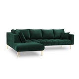 Hastings 5-Sitzer Ecksofa, Linke Seite, aus Samt in Flaschengrün (Fancy 39), 301x216x75 cm von Cosmopolitan Design – Bild 4