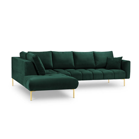 Hastings 5-Sitzer Ecksofa, Linke Seite, aus Samt in Flaschengrün (Fancy 39), 301x216x75 cm von Cosmopolitan Design – Bild 4