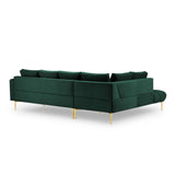 Hastings 5-Sitzer Ecksofa, Linke Seite, aus Samt in Flaschengrün (Fancy 39), 301x216x75 cm von Cosmopolitan Design – Bild 5