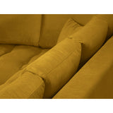 Hastings 5-Sitzer Ecksofa, Linke Seite, aus Samt in Gelb (Fancy 48), 301x216x75 cm von Cosmopolitan Design – Bild 7