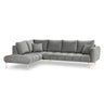 Hastings 5-Sitzer Ecksofa, Linke Seite, aus Samt in Grau (Fancy 90), 301x216x75 cm von Cosmopolitan Design – Bild 1
