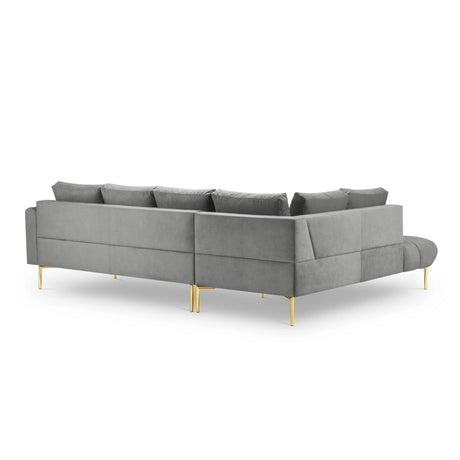 Hastings 5-Sitzer Ecksofa, Linke Seite, aus Samt in Grau (Fancy 90), 301x216x75 cm von Cosmopolitan Design – Bild 5