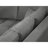 Hastings 5-Sitzer Ecksofa, Linke Seite, aus Samt in Grau (Fancy 90), 301x216x75 cm von Cosmopolitan Design – Bild 7