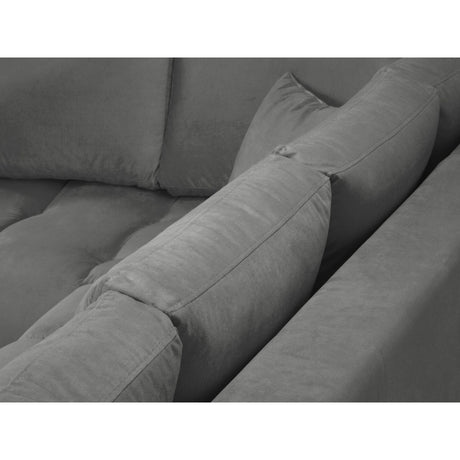 Hastings 5-Sitzer Ecksofa, Linke Seite, aus Samt in Grau (Fancy 90), 301x216x75 cm von Cosmopolitan Design – Bild 7