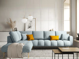 Hastings 5-Sitzer Ecksofa, Linke Seite, aus Samt in Hellblau (Fancy 85), 301x216x75 cm von Cosmopolitan Design – Bild 2
