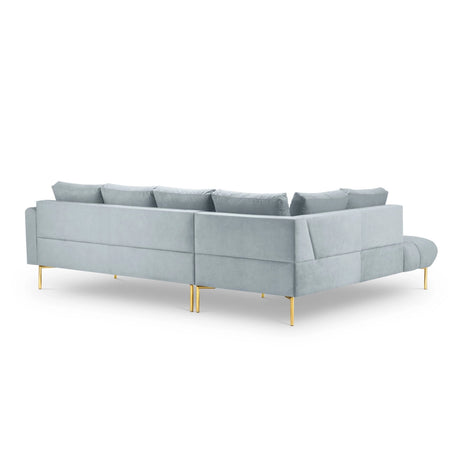 Hastings 5-Sitzer Ecksofa, Linke Seite, aus Samt in Hellblau (Fancy 85), 301x216x75 cm von Cosmopolitan Design – Bild 5