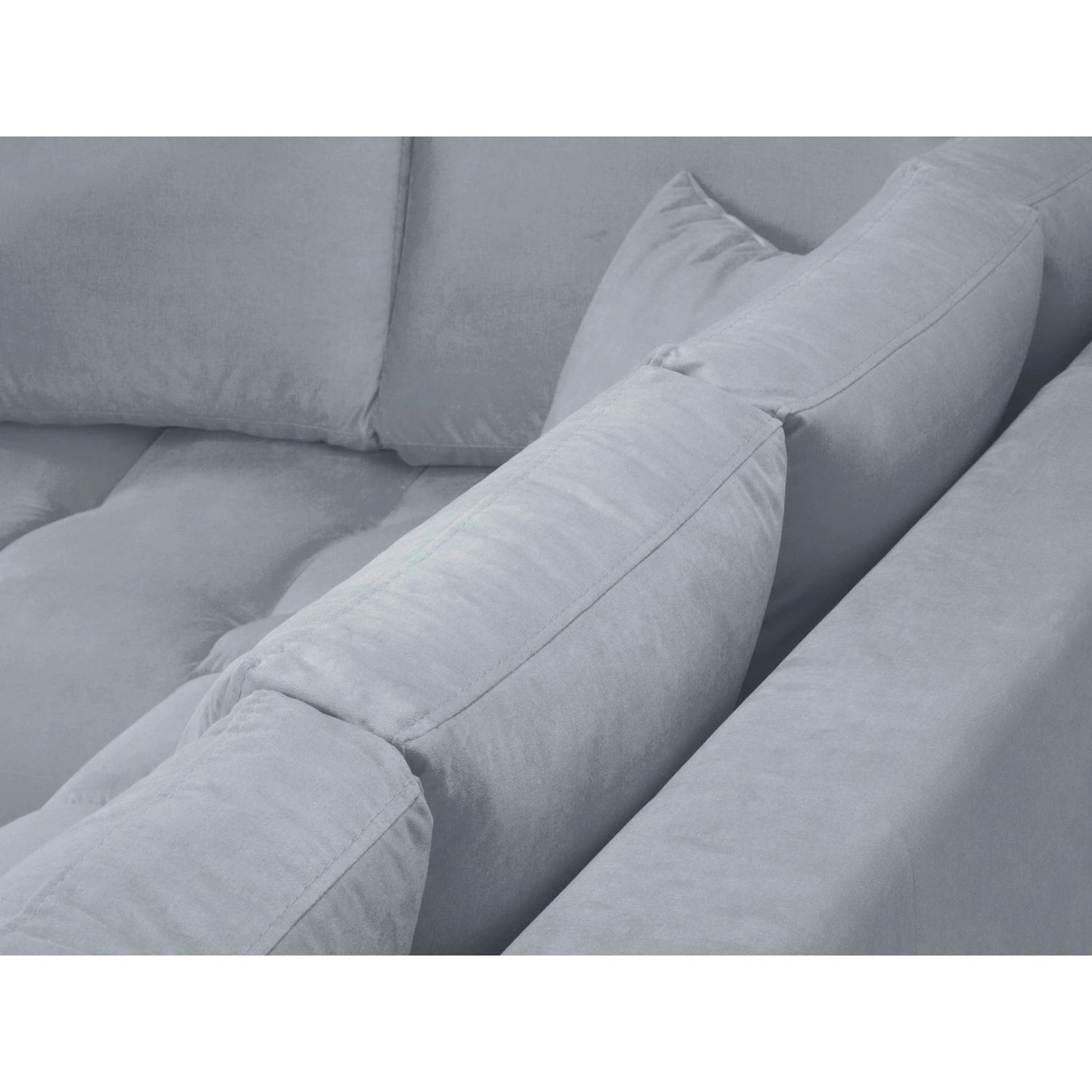 Hastings 5-Sitzer Ecksofa, Linke Seite, aus Samt in Hellblau (Fancy 85), 301x216x75 cm von Cosmopolitan Design – Bild 7