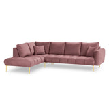 Hastings 5-Sitzer Ecksofa, Linke Seite, aus Samt in Rosa (Fancy 63), 301x216x75 cm von Cosmopolitan Design – Bild 1