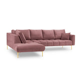 Hastings 5-Sitzer Ecksofa, Linke Seite, aus Samt in Rosa (Fancy 63), 301x216x75 cm von Cosmopolitan Design – Bild 4