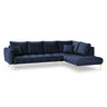 Hastings 5-Sitzer Ecksofa, Rechte Seite, aus Samt, 301x216x75 cm von Cosmopolitan Design – Bild 1