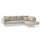 Hastings 5-Sitzer Ecksofa, Rechte Seite, aus Samt in Beige (Fancy 06), 301x216x75 cm von Cosmopolitan Design – Bild 1