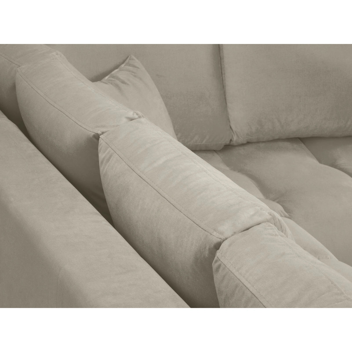 Hastings 5-Sitzer Ecksofa, Rechte Seite, aus Samt in Beige (Fancy 06), 301x216x75 cm von Cosmopolitan Design – Bild 7
