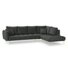 Hastings 5-Sitzer Ecksofa, Rechte Seite, aus Samt in Dunkelgrau (Fancy 99), 301x216x75 cm von Cosmopolitan Design – Bild 1