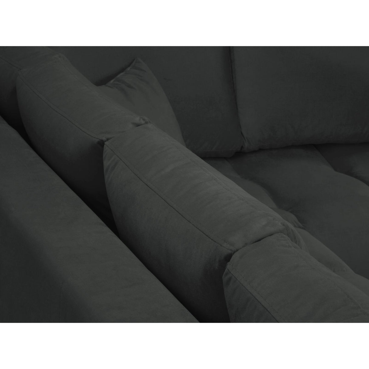 Hastings 5-Sitzer Ecksofa, Rechte Seite, aus Samt in Dunkelgrau (Fancy 99), 301x216x75 cm von Cosmopolitan Design – Bild 7