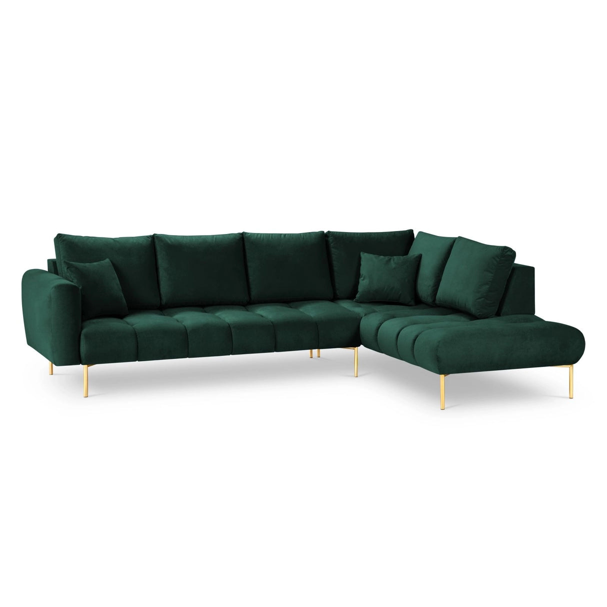 Hastings 5-Sitzer Ecksofa, Rechte Seite, aus Samt in Flaschengrün (Fancy 39), 301x216x75 cm von Cosmopolitan Design – Bild 1