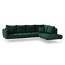 Hastings 5-Sitzer Ecksofa, Rechte Seite, aus Samt in Flaschengrün (Fancy 39), 301x216x75 cm von Cosmopolitan Design – Bild 1