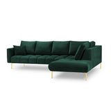 Hastings 5-Sitzer Ecksofa, Rechte Seite, aus Samt in Flaschengrün (Fancy 39), 301x216x75 cm von Cosmopolitan Design – Bild 4