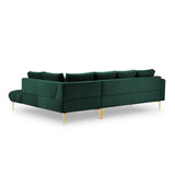 Hastings 5-Sitzer Ecksofa, Rechte Seite, aus Samt in Flaschengrün (Fancy 39), 301x216x75 cm von Cosmopolitan Design – Bild 5