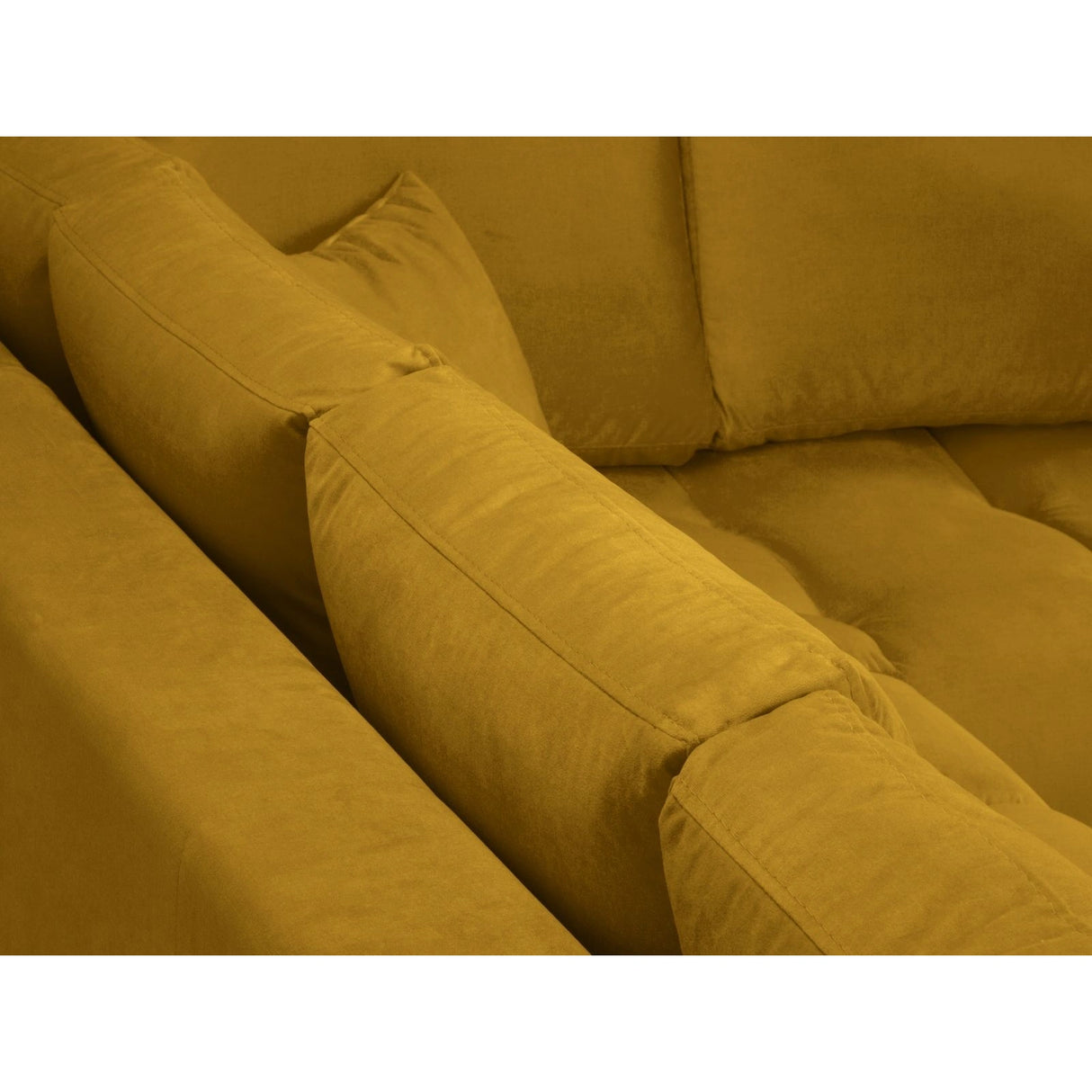 Hastings 5-Sitzer Ecksofa, Rechte Seite, aus Samt in Gelb (Fancy 48), 301x216x75 cm von Cosmopolitan Design – Bild 7
