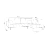 Hastings 5-Sitzer Ecksofa, Rechte Seite, aus Samt in Grau (Fancy 90), 301x216x75 cm von Cosmopolitan Design – Bild 3