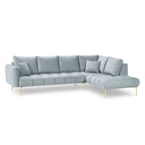 Hastings 5-Sitzer Ecksofa, Rechte Seite, aus Samt in Hellblau (Fancy 85), 301x216x75 cm von Cosmopolitan Design – Bild 1