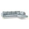 Hastings 5-Sitzer Ecksofa, Rechte Seite, aus Samt in Hellblau (Fancy 85), 301x216x75 cm von Cosmopolitan Design – Bild 1