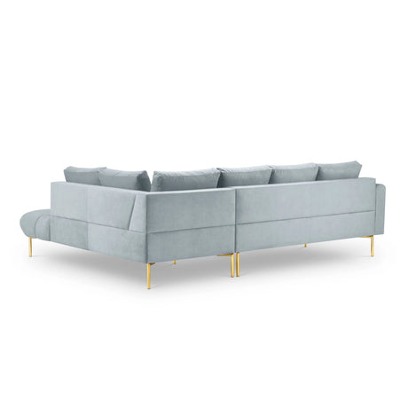 Hastings 5-Sitzer Ecksofa, Rechte Seite, aus Samt in Hellblau (Fancy 85), 301x216x75 cm von Cosmopolitan Design – Bild 5
