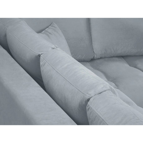 Hastings 5-Sitzer Ecksofa, Rechte Seite, aus Samt in Hellblau (Fancy 85), 301x216x75 cm von Cosmopolitan Design – Bild 7