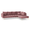 Hastings 5-Sitzer Ecksofa, Rechte Seite, aus Samt in Rosa (Fancy 63), 301x216x75 cm von Cosmopolitan Design – Bild 1