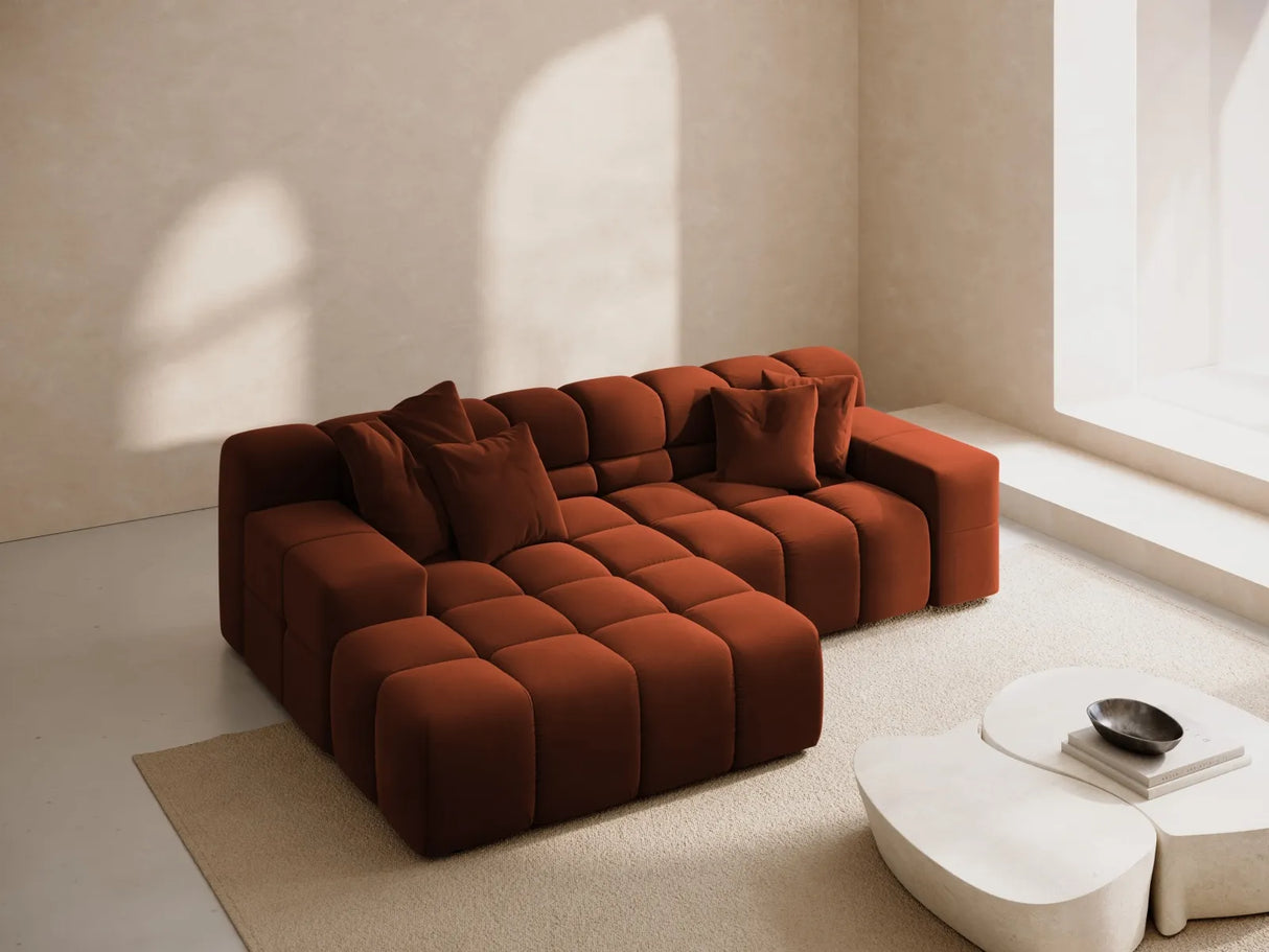 Hawaii 2-Sitzer Ecksofa, Linke Seite, aus Samt in Auburn (Magic Velvet 2285), 240x160 cm von Cosmopolitan Design – Bild 2