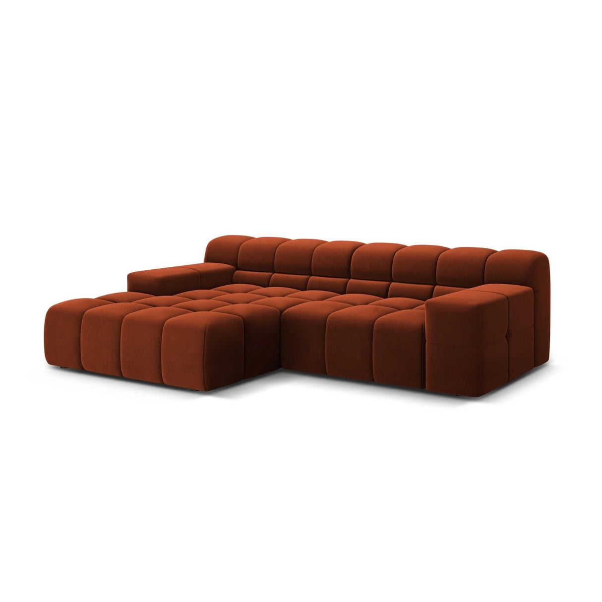 Hawaii 2-Sitzer Ecksofa, Linke Seite, aus Samt in Auburn (Magic Velvet 2285), 240x160 cm von Cosmopolitan Design – Bild 4