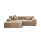 Hawaii 2-Sitzer Ecksofa, Linke Seite, aus Samt in Cappuccino (Magic Velvet 2284), 240x160 cm von Cosmopolitan Design – Bild 1