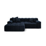 Hawaii 2-Sitzer Ecksofa, Linke Seite, aus Samt in Marineblau (Magic Velvet 2211), 240x160 cm von Cosmopolitan Design – Bild 1