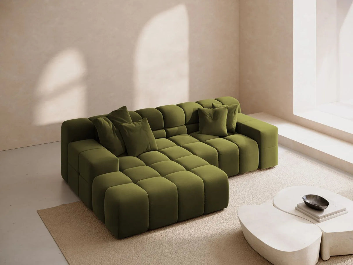 Hawaii 2-Sitzer Ecksofa, Linke Seite, aus Samt in Pistazie (Magic Velvet 2294), 240x160 cm von Cosmopolitan Design – Bild 2