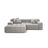 Hawaii 2-Sitzer Ecksofa, Linke Seite, aus Samt in Silber (Magic Velvet 2218), 240x160 cm von Cosmopolitan Design – Bild 1