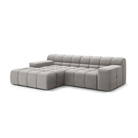 Hawaii 2-Sitzer Ecksofa, Linke Seite, aus Samt in Silber (Magic Velvet 2218), 240x160 cm von Cosmopolitan Design – Bild 4
