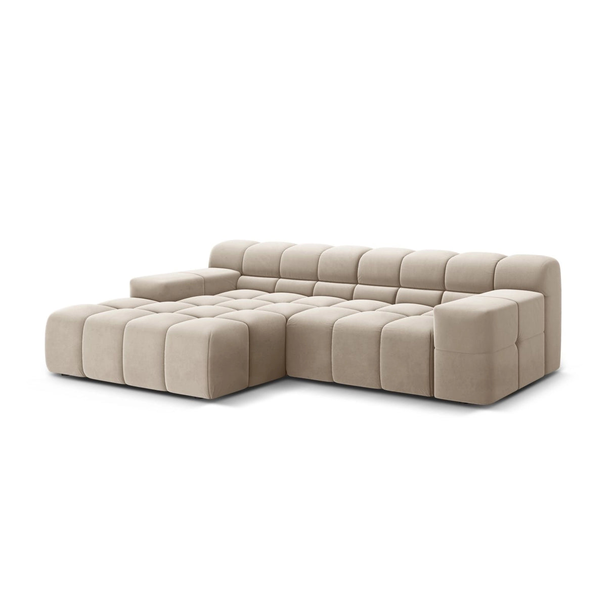 Hawaii 2-Sitzer Ecksofa, Linke Seite, aus Samt oder Strukturstoff, 240x160 cm von Cosmopolitan Design – Bild 4
