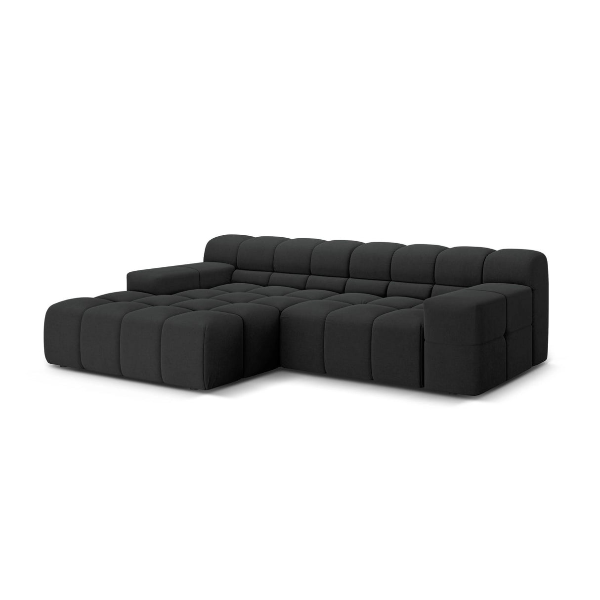 Hawaii 2-Sitzer Ecksofa, Linke Seite, aus Strukturierter Stoff in Anthrazit (Moly 97), 240x160 cm von Cosmopolitan Design – Bild 4