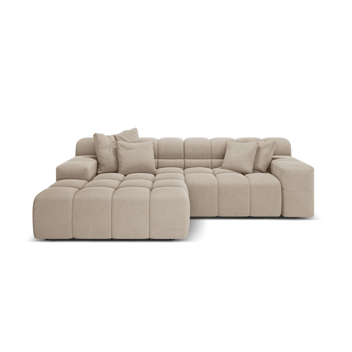 Hawaii 2-Sitzer Ecksofa, Linke Seite, aus Strukturierter Stoff in Cappuccino (Moly 11), 240x160 cm von Cosmopolitan Design – Bild 1