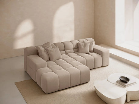 Hawaii 2-Sitzer Ecksofa, Linke Seite, aus Strukturierter Stoff in Cappuccino (Moly 11), 240x160 cm von Cosmopolitan Design – Bild 2