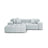 Hawaii 2-Sitzer Ecksofa, Linke Seite, aus Strukturierter Stoff in Hellgrau (Moly 70), 240x160 cm von Cosmopolitan Design – Bild 1