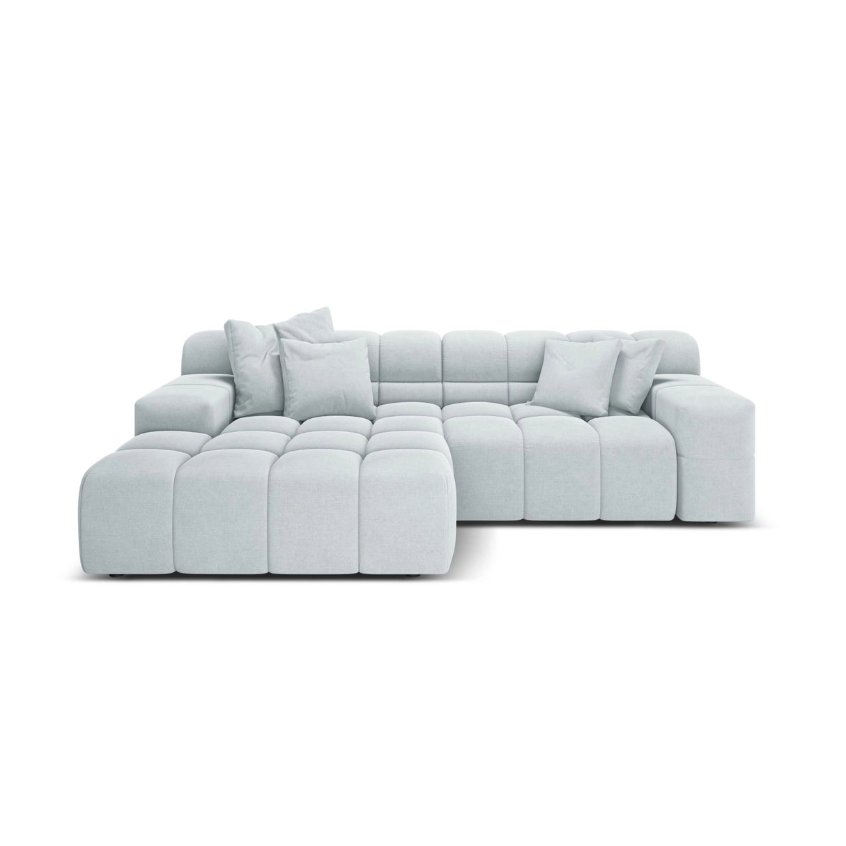 Hawaii 2-Sitzer Ecksofa, Linke Seite, aus Strukturierter Stoff in Hellgrau (Moly 70), 240x160 cm von Cosmopolitan Design – Bild 1