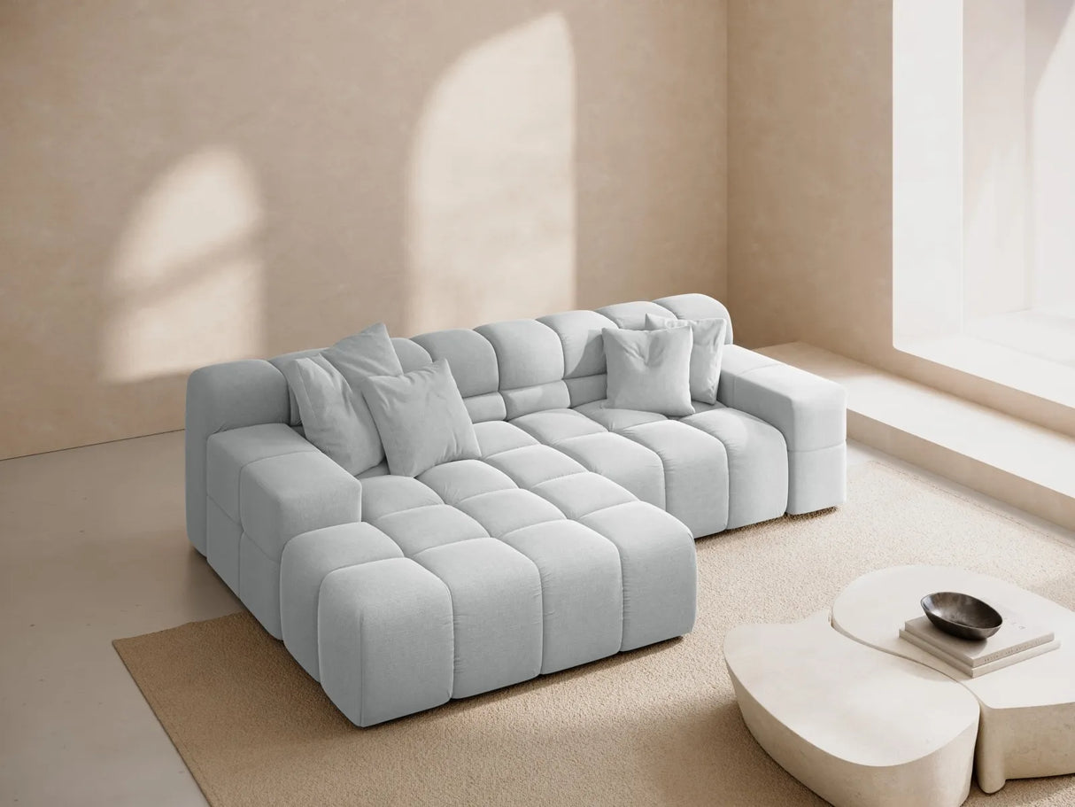 Hawaii 2-Sitzer Ecksofa, Linke Seite, aus Strukturierter Stoff in Hellgrau (Moly 70), 240x160 cm von Cosmopolitan Design – Bild 2