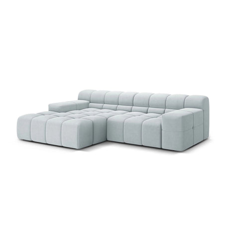 Hawaii 2-Sitzer Ecksofa, Linke Seite, aus Strukturierter Stoff in Hellgrau (Moly 70), 240x160 cm von Cosmopolitan Design – Bild 4